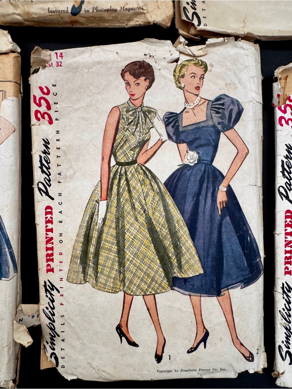 Vtg Sewing Pattern Lot Simplicity Misses Butterick Dresses 50s Sz 12 14 16 Cut - Picture 7 of 11